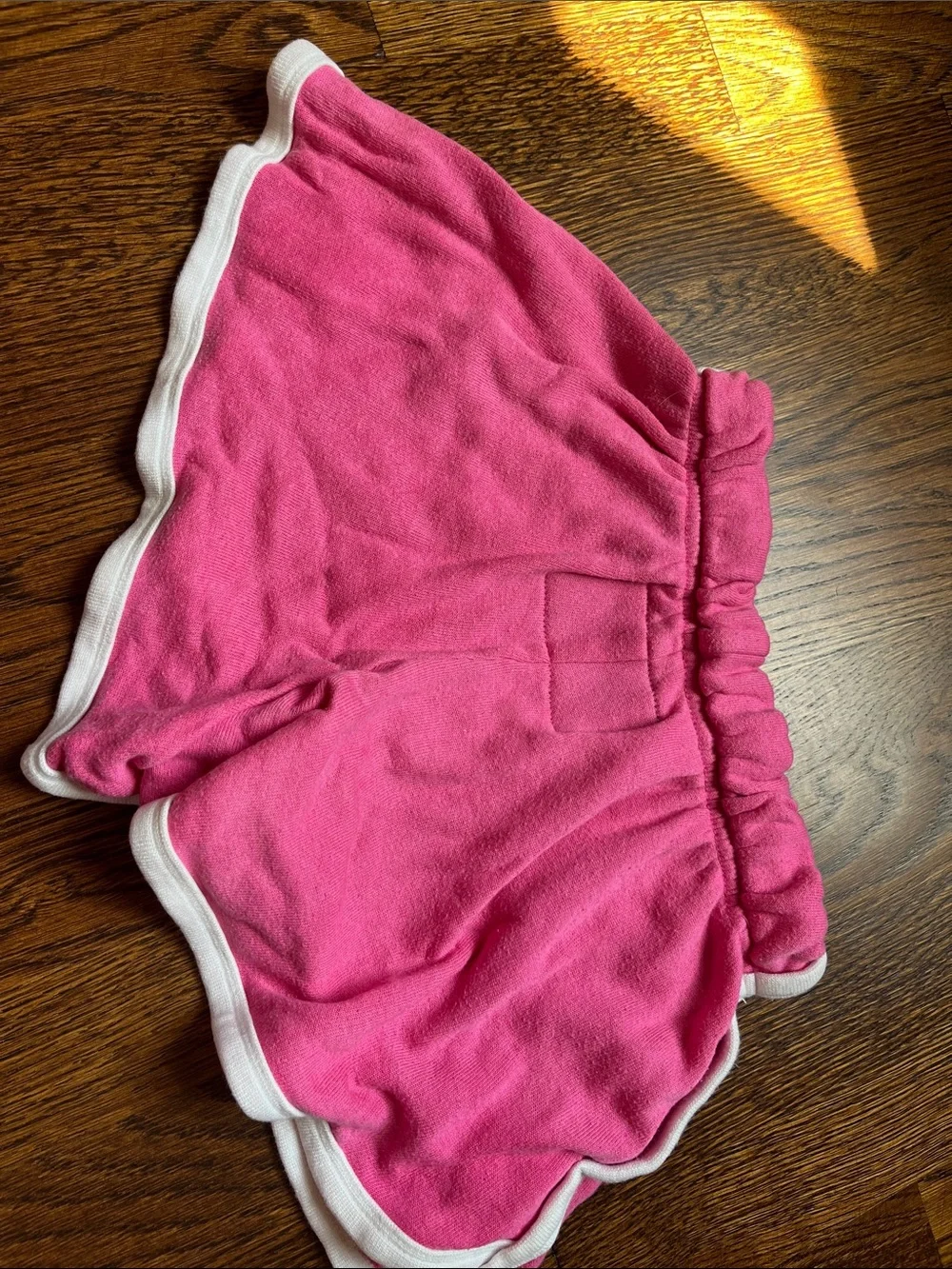 Katie J NYC Hot Pink Terry Elastic-Waist Shorts with White Trim